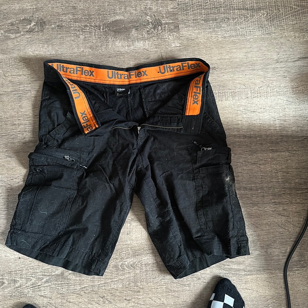 Black cargo shorts